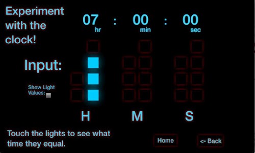 Android application Binary Clock screenshort