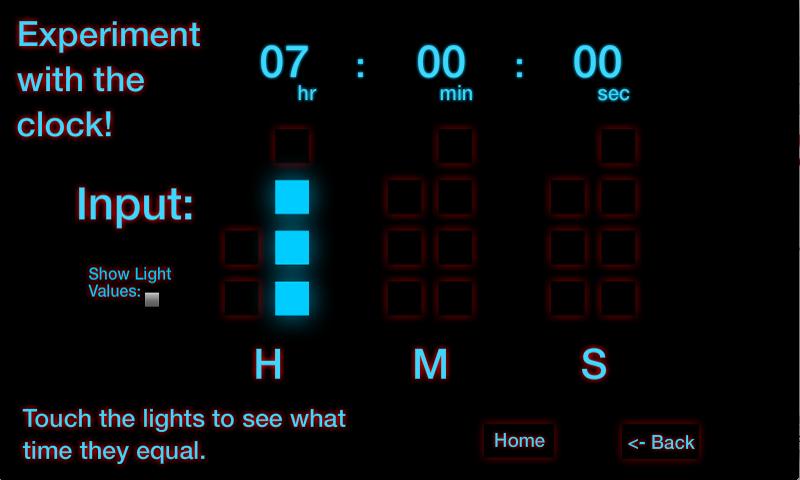 Binary Clock Screen 1