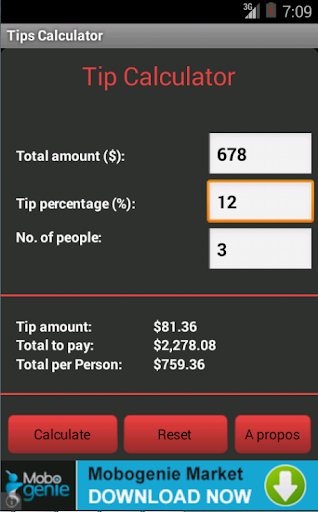 Tip calculator