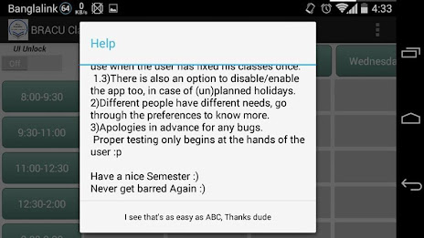 BRACU Class Reminder poster 4