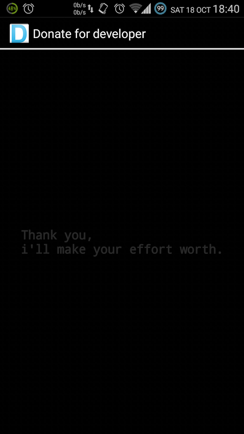 Android application Donate - developer support screenshort