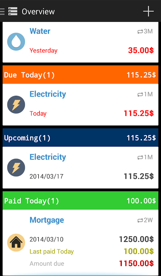 Easy Bills Reminder Android Apps on Google Play