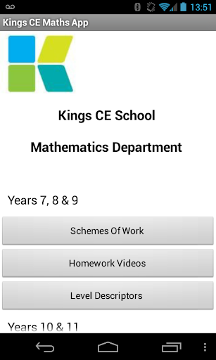 Kings CE School Maths
