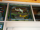Stained Glass Airplane Mural