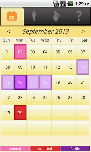 Fem - menstrual calendar