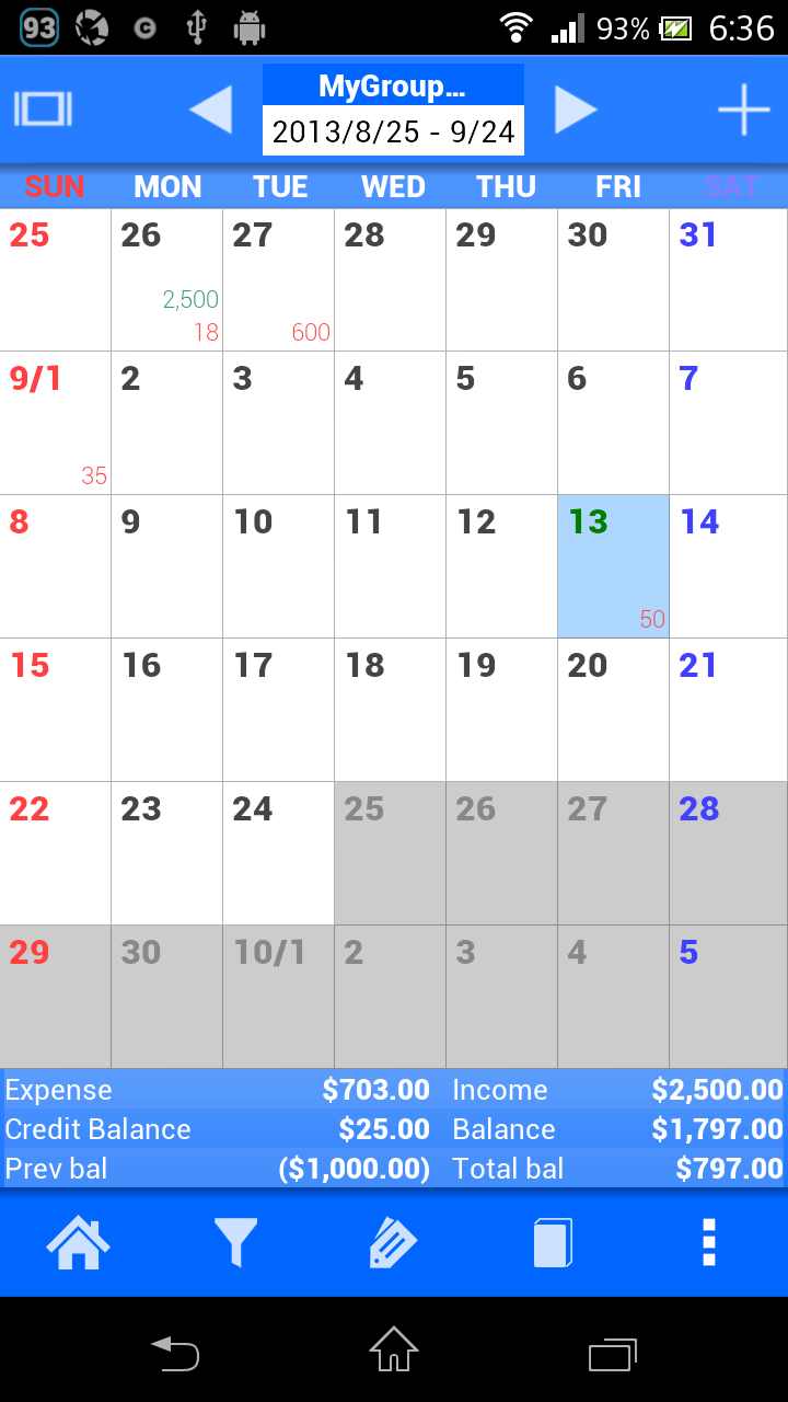 Spendroid - Finance Manager Screen 2