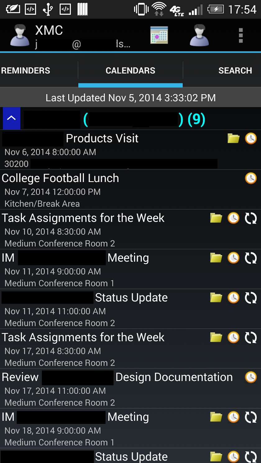 eXchange My Contacts Screen 2