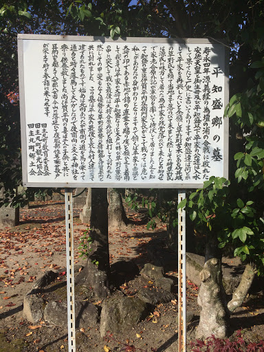 Portal - 平知盛卿の墓の説明板