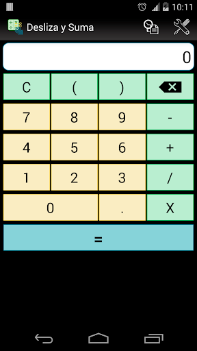 Calculadora Desliza y Suma