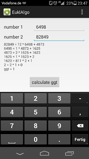 Euclidean algorithm - gcd