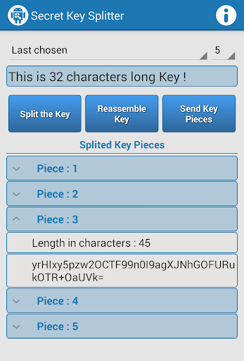 Secret Key Splitter