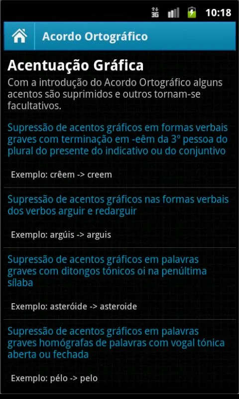   Acordo Ortográfico 2016: captura de tela 