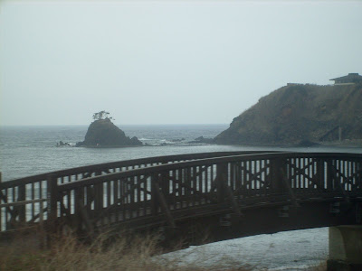 Bridge, Lonely Island and Japan Sea