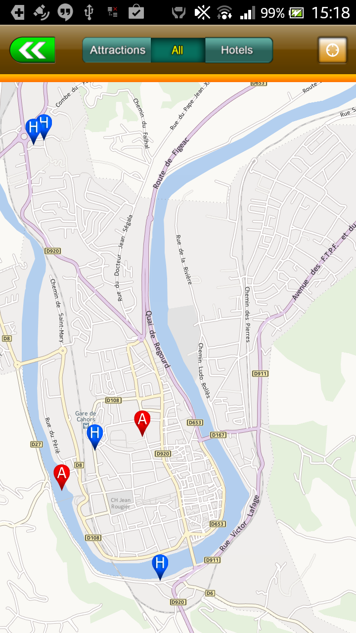 Cahors Offline Map Guide Screen 2