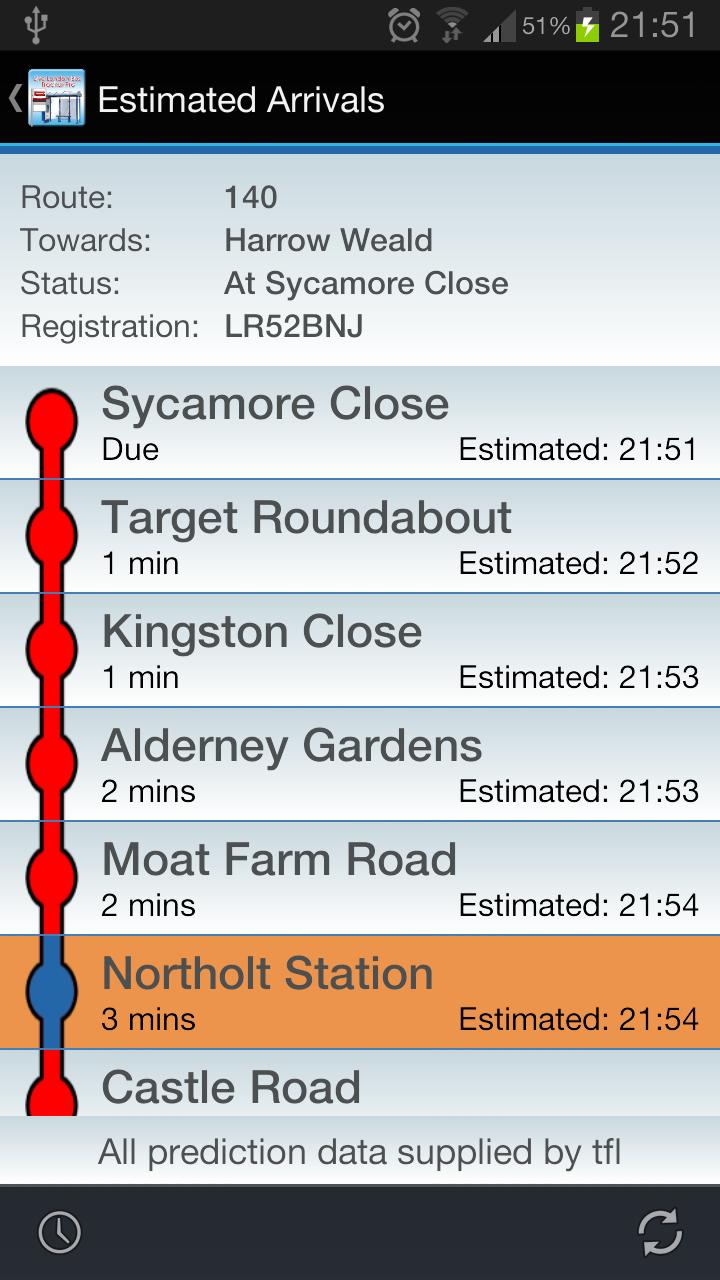 London Bus Tracker Pro Screen 3