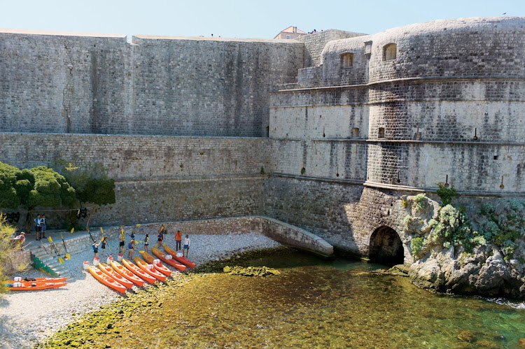 A fun way to see Dubrovnik, Croatia, is by kayak during your Tere Moana cruise. 