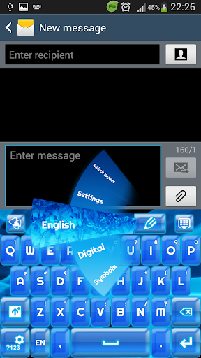 GO Keyboard Blue Crystals