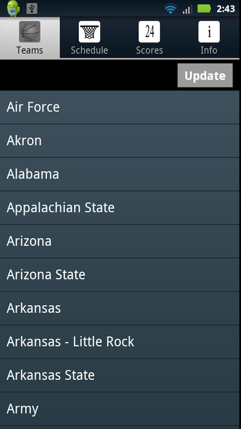 College Basketball Radio Screen 1