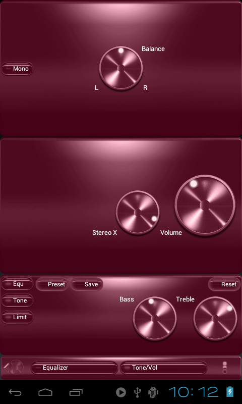 Poweramp skin BORDEAUX METAL Screen 3