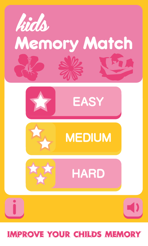 Android application Flowers Match: Memory Game screenshort