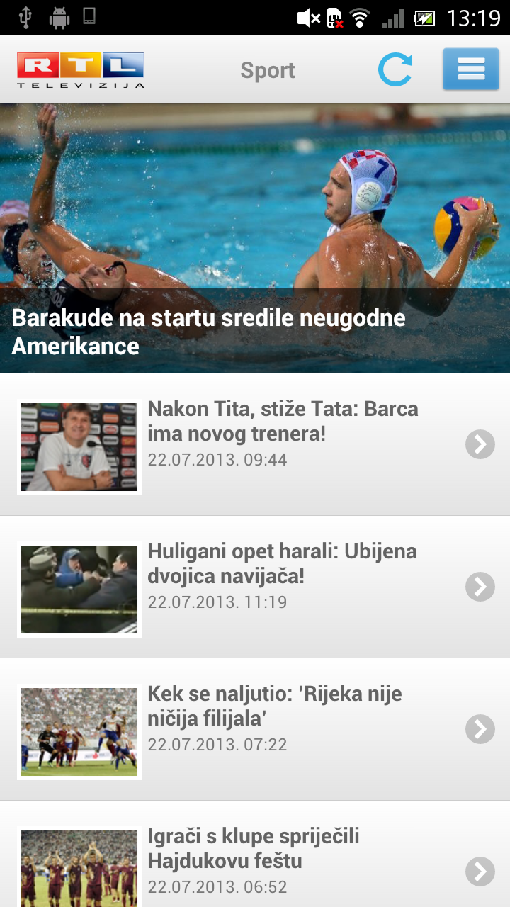 Android application RTL Televizija (+widget) screenshort