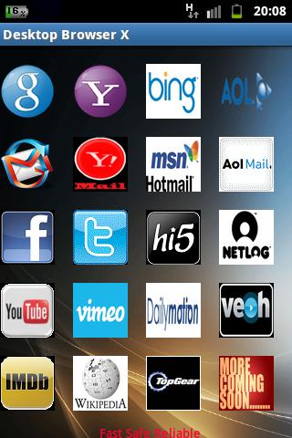 Android application Desktop Browser X screenshort
