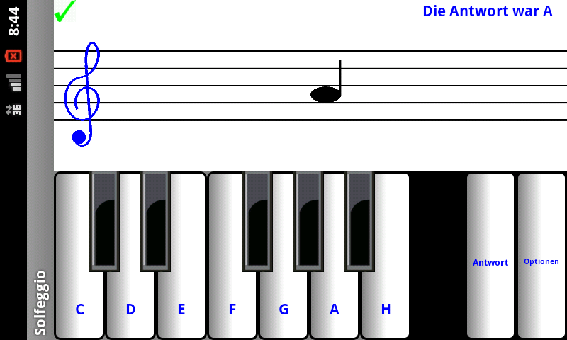 Android application (light) learn sight read music screenshort