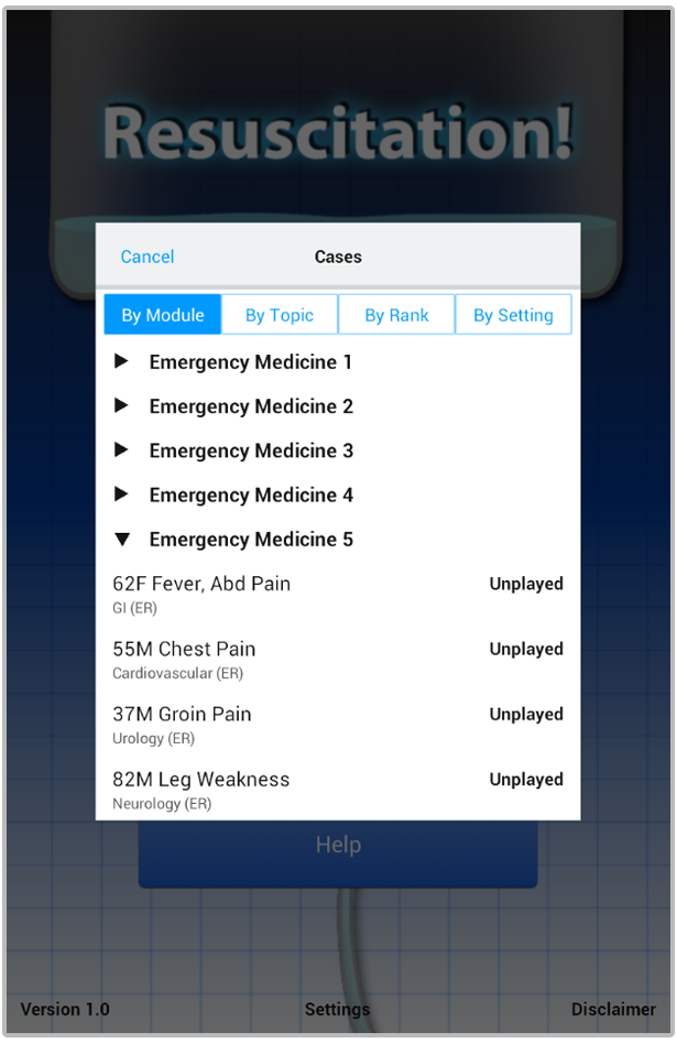 Resuscitation! Screen 2