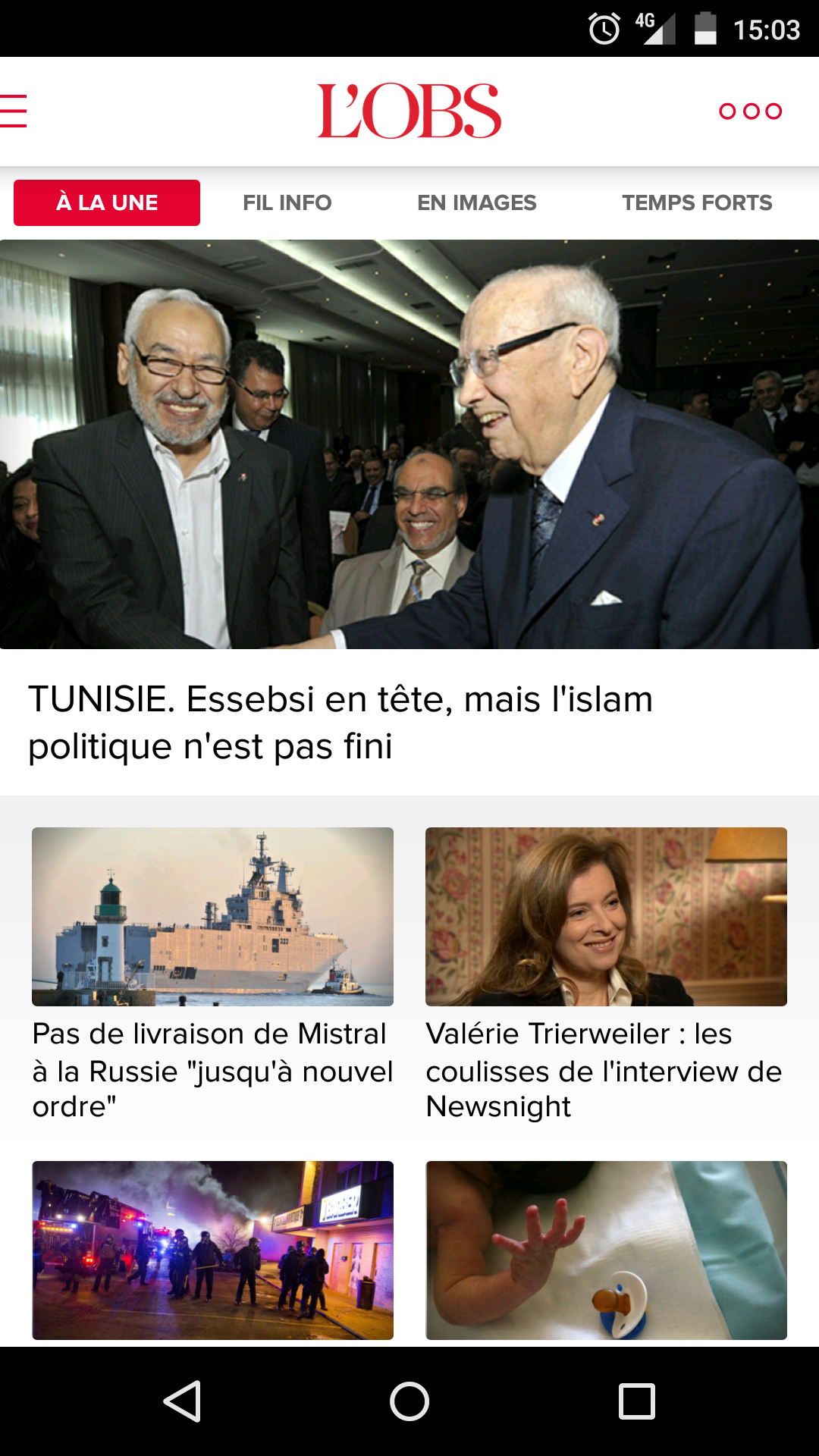 Android application L’Obs – Actualités et infos en direct screenshort