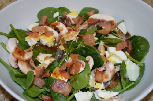 vinaigrette Warm Maple bacon Salad with Bacon Vinaigrette Spinach  recipe warm