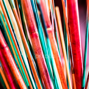 Colorful reeds by Danie Grundling - Abstract Patterns