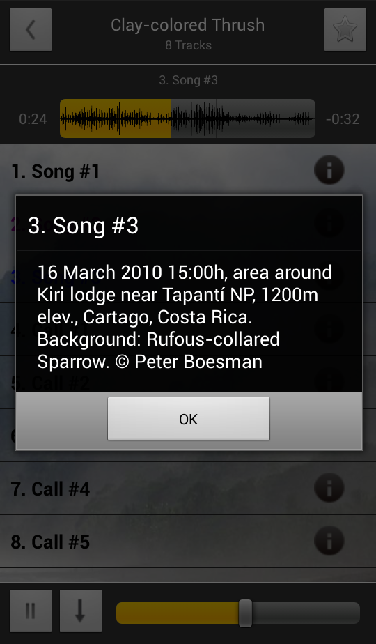 BirdSounds Costa Rica Screen 2