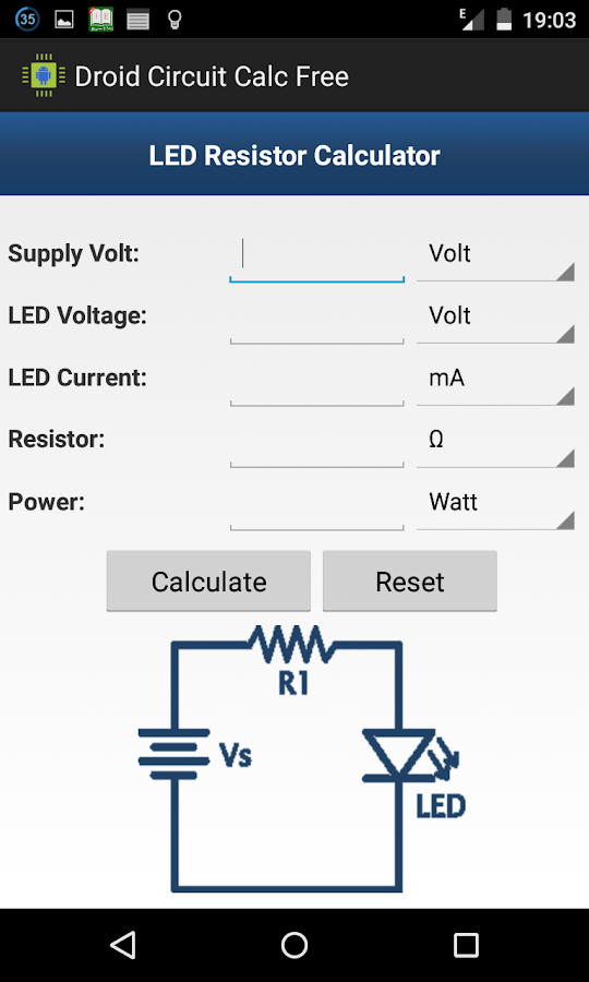    Droid Circuit Calc Pro- screenshot  
