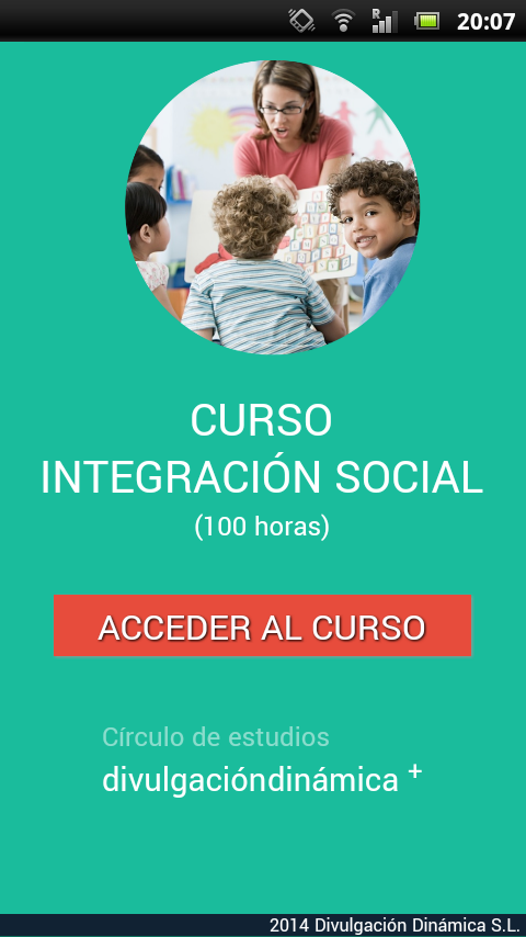 Android application Curso de Integración Social screenshort