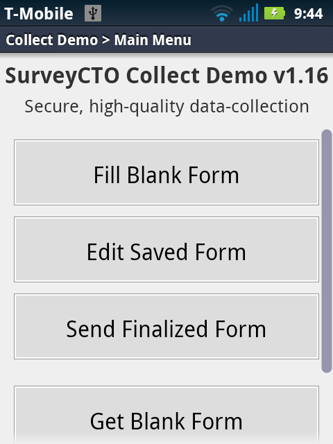   SurveyCTO Collect Demo – képernyőkép 