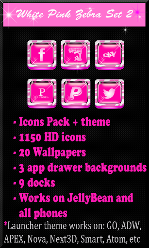Sparkle 3d Zebra icon pack