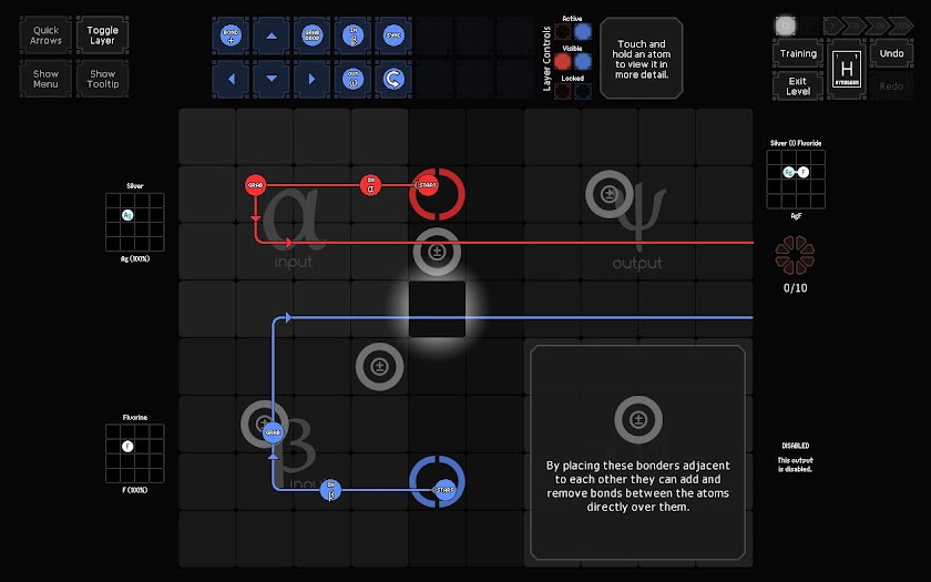 SpaceChem Mobile Screen 1