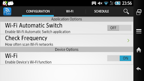 Android application WiFi auto-connect switch screenshort