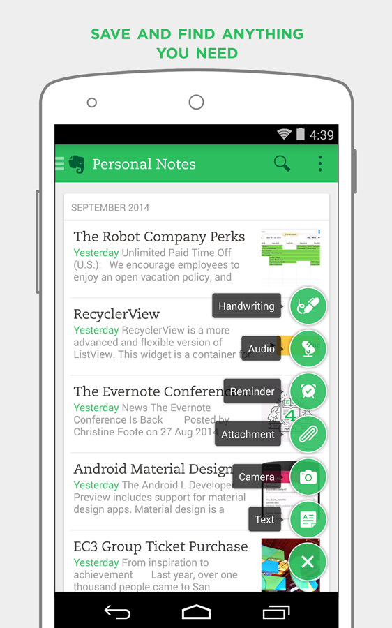 Evernote - screenshot