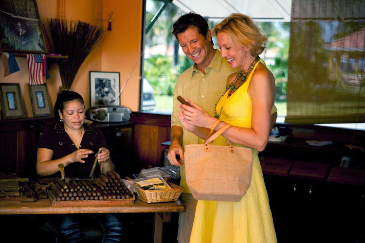 A cigar rolling demonstration in St. Maarten.