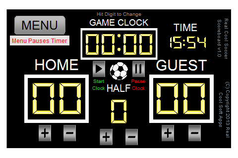 Real Cool Soccer Scoreboard