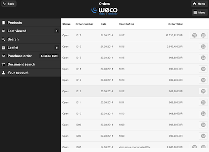 WECO E-Commerce Mobile Demo Screenshots 10