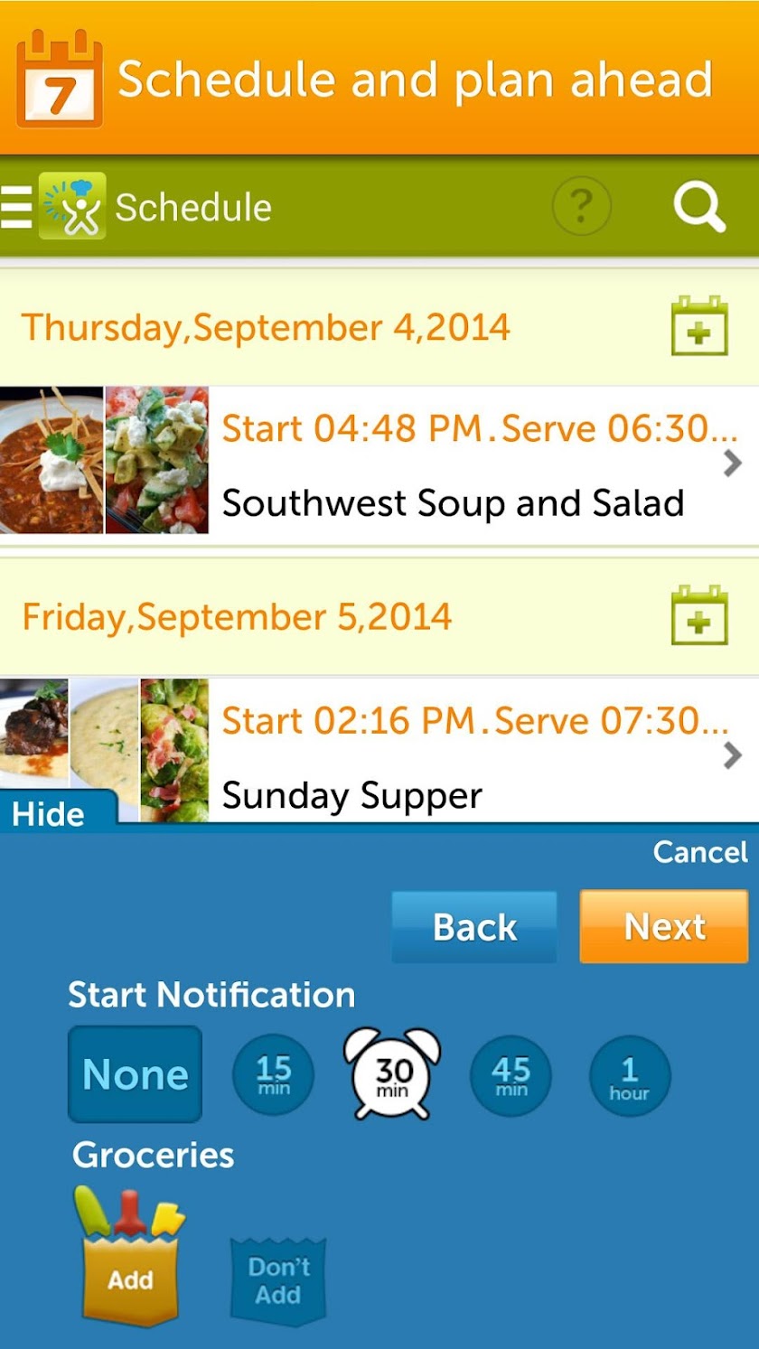 Cooking Planit Screen 3