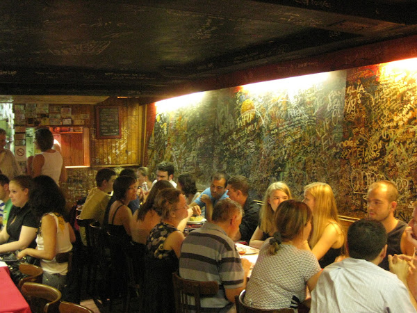 The inside of that quirky restaurant on top of Montmarte, Refuge des Fondus.