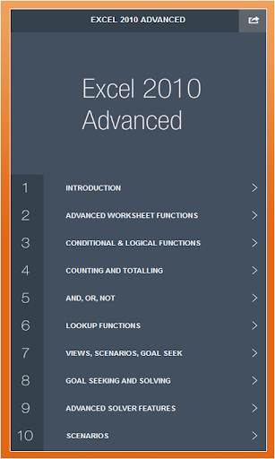 Learn xcel 2010 Advanced