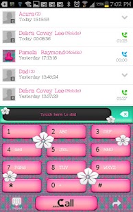 Free GO CONTACTS - Teal Pink Flower APK for Android