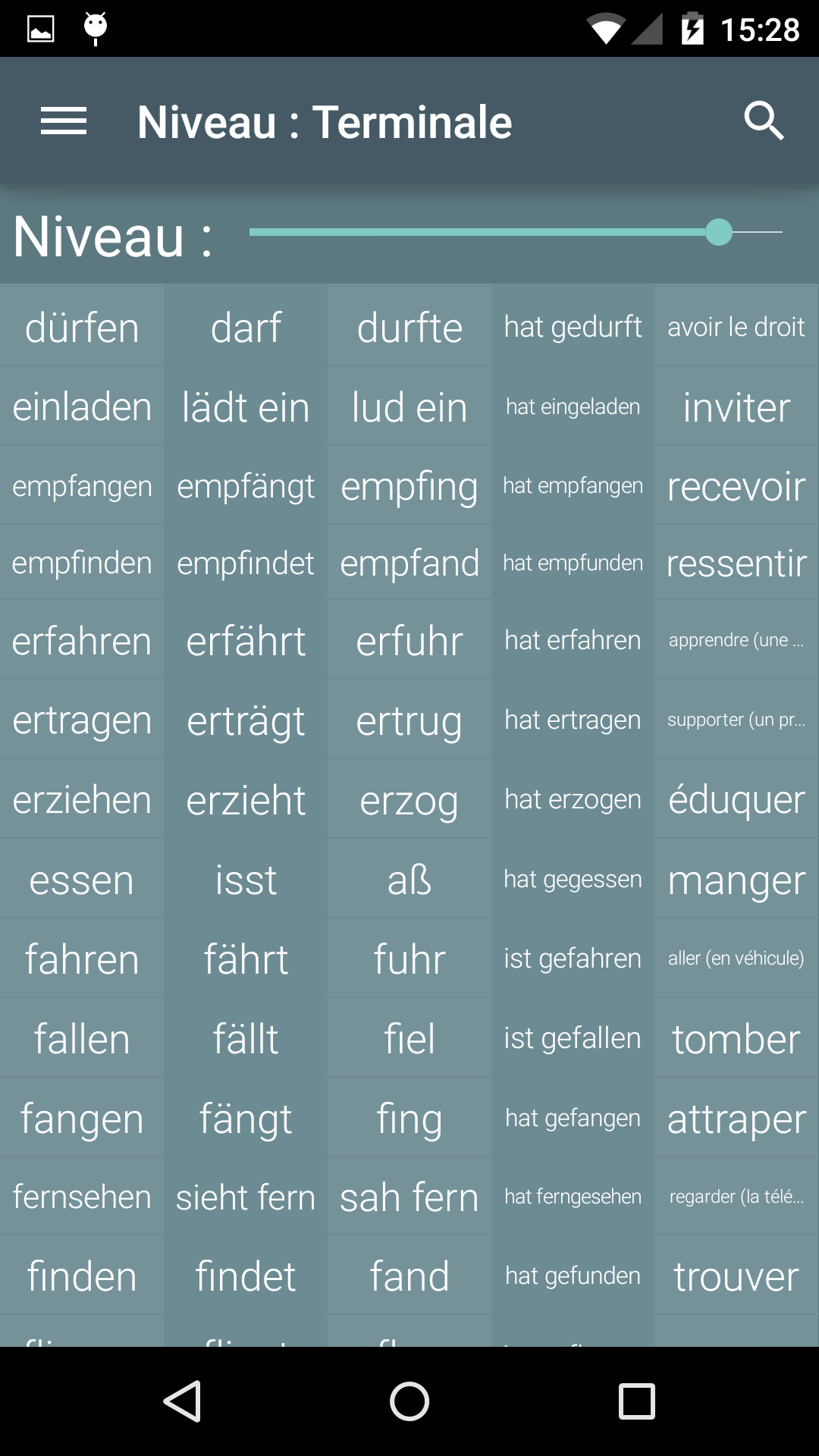 Android application German Irregular Verbs Pro screenshort