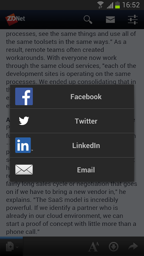 ZDNet Mobile - screenshot