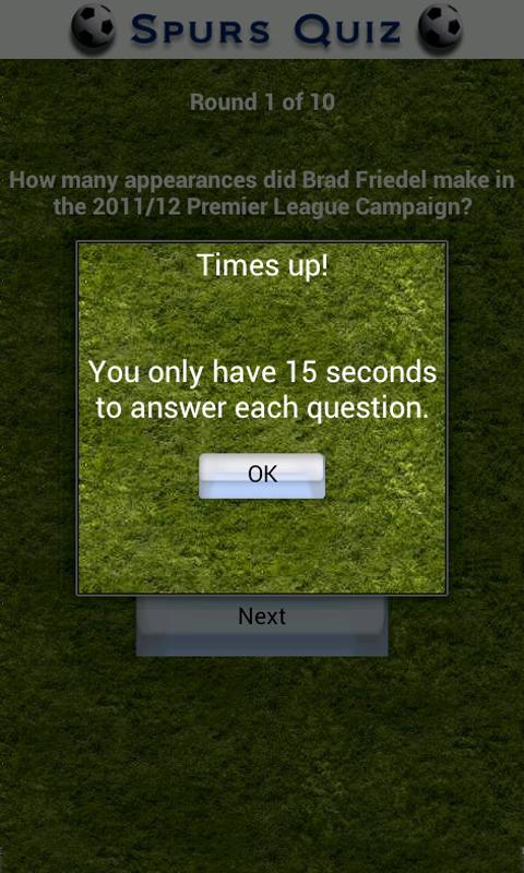 Spurs Football Quiz Screen 3