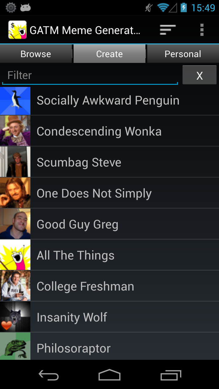 Android application GATM Meme Generator Donate screenshort